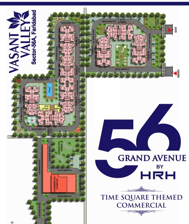 Master Plan, hrh-city-vasant-valley 3 Bedroom 750 Sq.Ft. Apartment In Sector 56a Faridabad 9388319