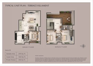 Floor Plan in 3 BHK Villa at Provident Deansgate, Kempalingapura – for Sale