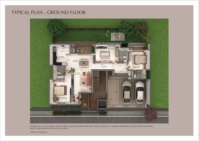 Floor Plan, provident-deansgate 3 Bedroom 2173 Sq.Ft. Villa In Kempalingapura Bangalore 9388314