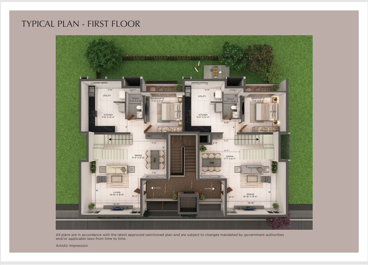 Floor Plan, provident-deansgate 3 Bedroom 2173 Sq.Ft. Villa In Kempalingapura Bangalore 9388314
