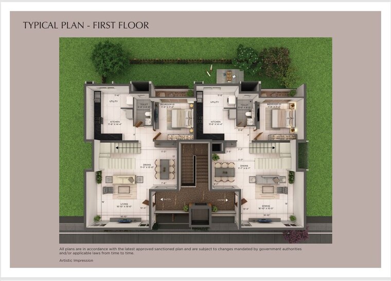 Floor Plan, provident-deansgate 3 Bedroom 2173 Sq.Ft. Villa In Kempalingapura Bangalore 9388314
