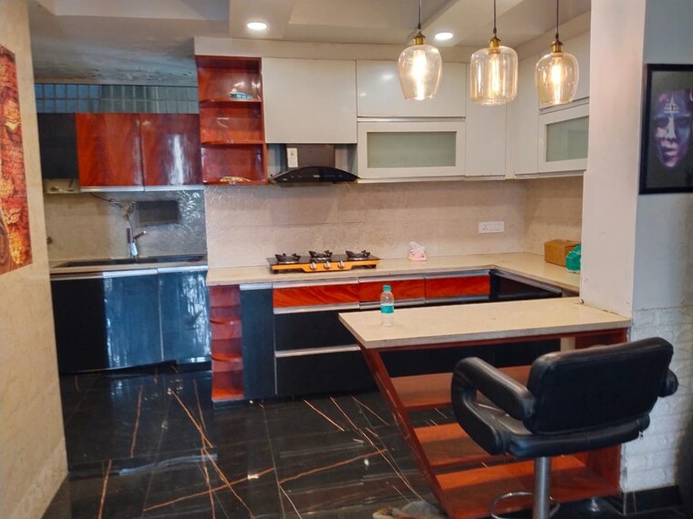 Kitchen, unitech-uniworld-gardens-2 3 Bedroom 1355 Sq.Ft. Apartment In Sector 47 Gurgaon 9388415