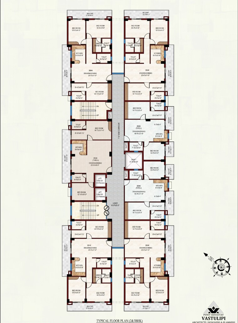 Floor Plan, jankipuram 2 Bedroom 1070 Sq.Ft. Apartment In Jankipuram Lucknow 9386901