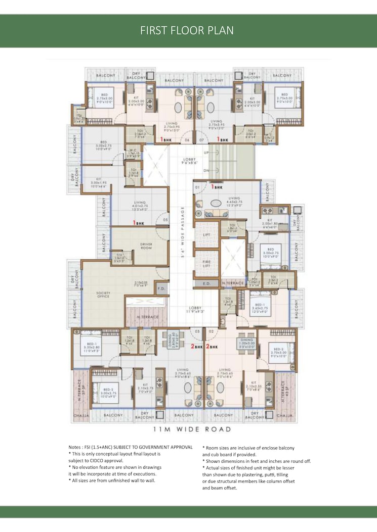 Floor Plan, autumn-breeze 1 Bedroom 625 Sq.Ft. Apartment In Ulwe Navi Mumbai 9389405