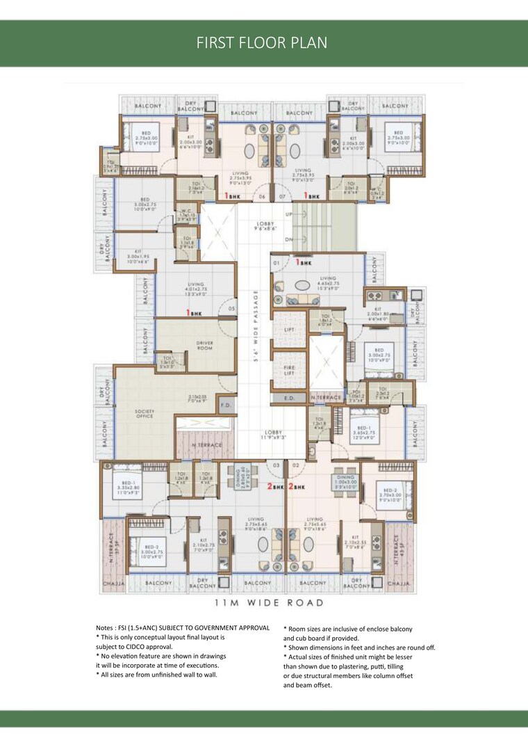 Floor Plan, autumn-breeze 1 Bedroom 625 Sq.Ft. Apartment In Ulwe Navi Mumbai 9389405