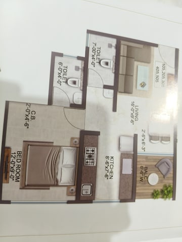 Floor Plan in 2 BHK Apartment at Shubh Manokamana, Khadakpada – for Sale
