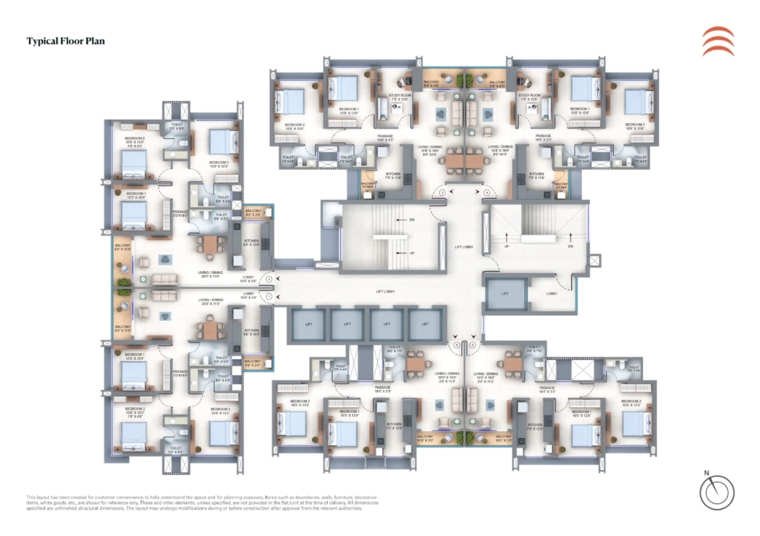 Floor Plan, chembur 2 Bedroom 758 Sq.Ft. Apartment In Chembur Mumbai 9390293