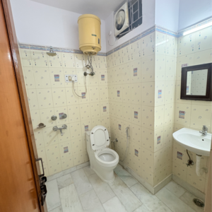 Bathroom in 2 BHK Builder Floor at Khirki Extension – for Rent