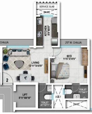 Master Plan in 1 BHK Apartment at Romell Amore, Andheri West – for Sale