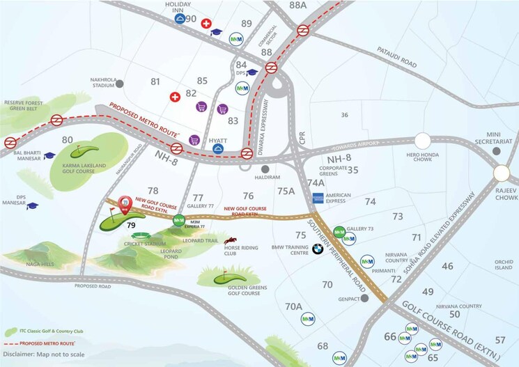 Map Location, m3m-golf-hills 2.5 Bedroom 1420 Sq.Ft. Apartment In Sector 79 Gurgaon 9392177