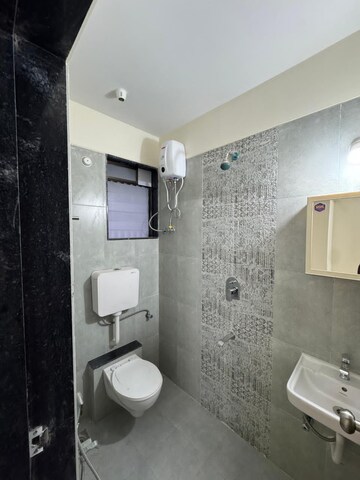 Bathroom in 1 BHK Apartment at K M Horizon Palms, Owale – for Rent