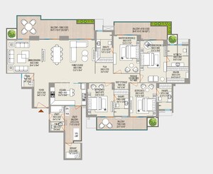 Floor Plan in 4 BHK Apartment at ABA County 107, Sector 107 – for Rent