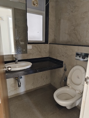 Bathroom in 3 BHK Apartment at LnT Crescent Bay T4, Parel – for Rent