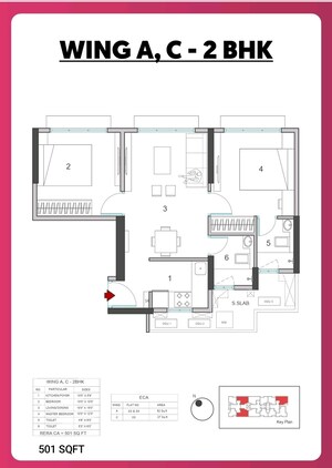 Floor Plan in 2 BHK Apartment at UK Iona, Andheri East – for Sale