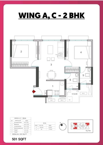 Floor Plan in 2 BHK Apartment at UK Iona, Andheri East – for Sale