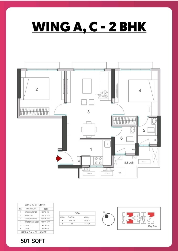 Floor Plan, uk-iona 2 Bedroom 552 Sq.Ft. Apartment In Andheri East Mumbai 9399545