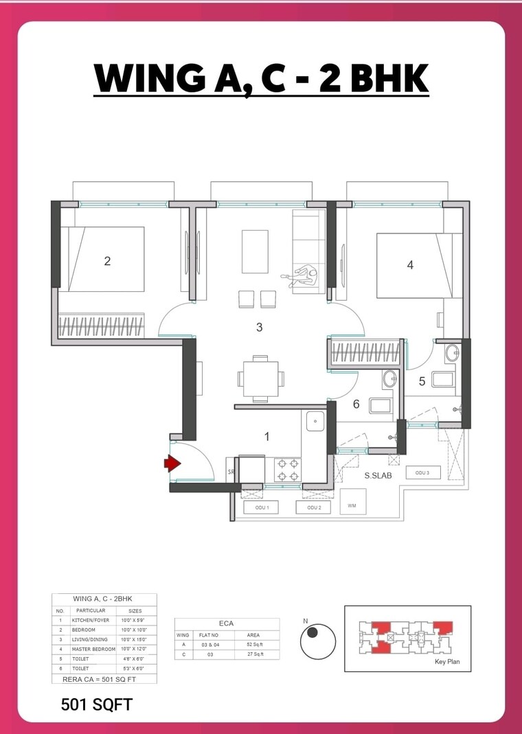 Floor Plan, uk-iona 2 Bedroom 552 Sq.Ft. Apartment In Andheri East Mumbai 9399545