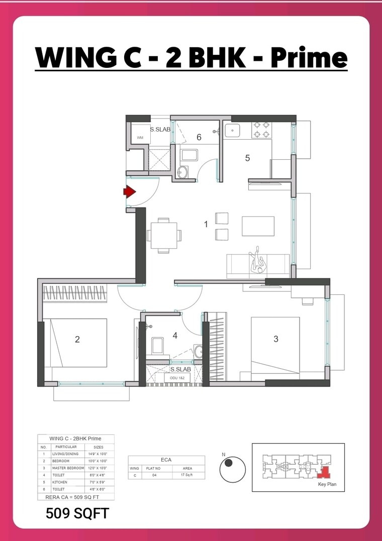 Floor Plan, uk-iona 2 Bedroom 552 Sq.Ft. Apartment In Andheri East Mumbai 9399545