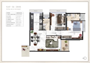 Floor Plan in 2 BHK Apartment at Ravi The Gateway, Kandivali West – for Sale