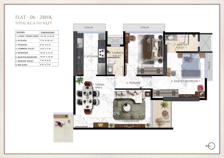 Floor Plan, ravi-the-gateway 2 Bedroom 703 Sq.Ft. Apartment In Kandivali West Mumbai 9404517