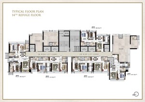 Floor Plan in 2 BHK Apartment at Ravi The Gateway, Kandivali West – for Sale