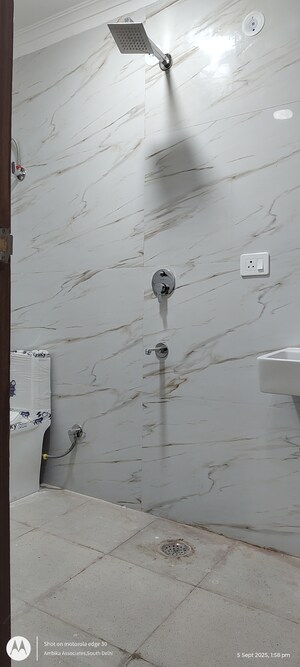 Bathroom in 2 BHK Builder Floor at Chattarpur – for Rent