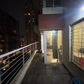 Balcony in 2 BHK Apartment at Vilas Javdekar Palladio, Mumbai Bangalore Highway – for Rent