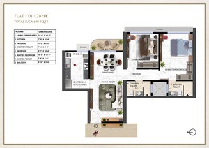 Floor Plan in 2 BHK Apartment at Kandivali West – for Sale