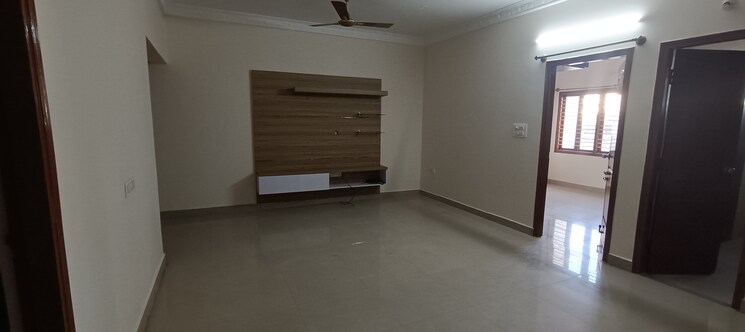 Living Room, blue-petal 3 Bedroom 1600 Sq.Ft. Apartment In Ombr Layout Bangalore 9405196