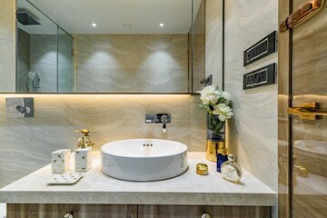 Bathroom in 5 BHK Apartment at Lodha The World Towers World One Tier 2, Worli – for Rent