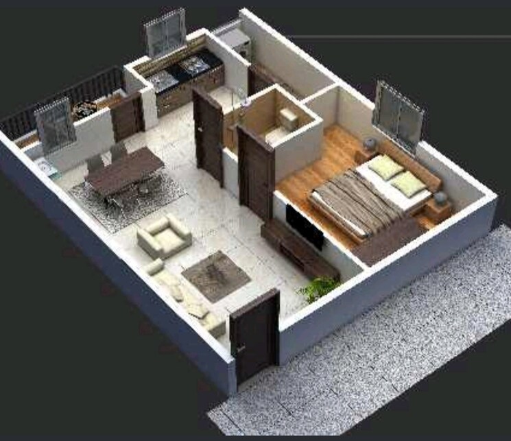 Floor Plan, mpr-urban-city 1 Bedroom 650 Sq.Ft. Apartment In Peeranchuruvu Hyderabad 9405763