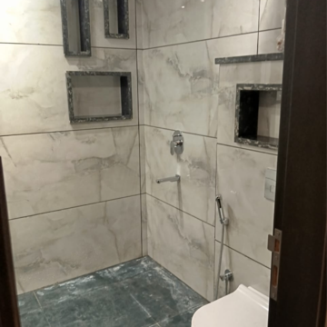 Bathroom in 3 BHK Builder Floor at Chattarpur – for Rent