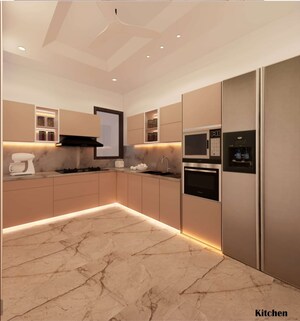 Kitchen in 4 BHK Builder Floor at Ansal Sushant Lok I, Sector 43 – for Sale