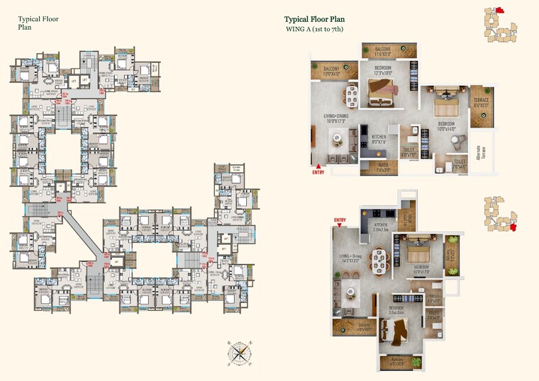 Floor Plan, besa 2 Bedroom 1050 Sq.Ft. Apartment In Besa Nagpur 9409157
