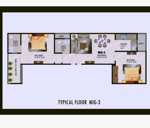 Floor Plan in 2 BHK Builder Floor at Noida Extension – for Sale