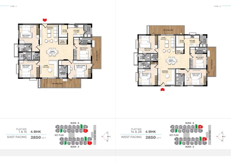 Floor Plan, om-sree-skypark 3 Bedroom 1815 Sq.Ft. Apartment In Kompally Hyderabad 9411900
