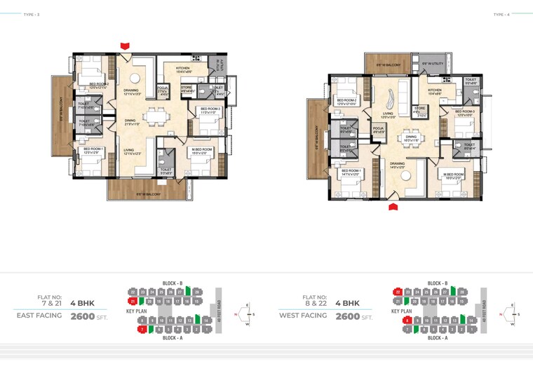 Floor Plan, om-sree-skypark 3 Bedroom 1815 Sq.Ft. Apartment In Kompally Hyderabad 9411900