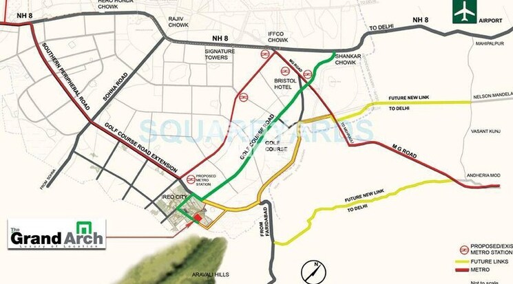 Map Location, ireo-the-grand-arch 3 Bedroom 2427 Sq.Ft. Apartment In Sector 58 Gurgaon 9412153