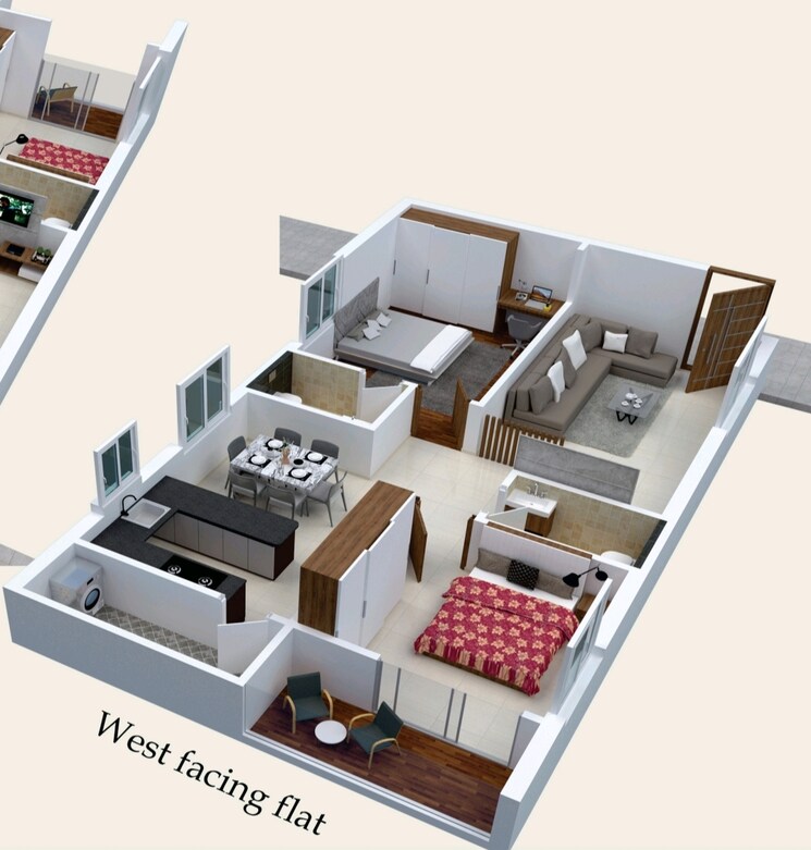Floor Plan, suchitra 2 Bedroom 1080 Sq.Ft. Apartment In Suchitra Hyderabad 9412763
