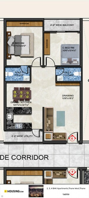 Floor Plan in 2 BHK Apartment at Suchitra – for Sale