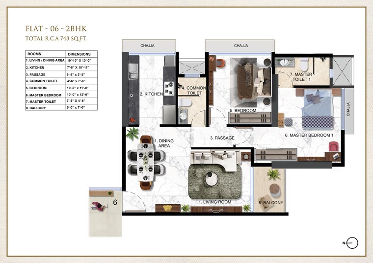 Floor Plan, ravi-the-gateway 2 Bedroom 698 Sq.Ft. Apartment In Kandivali West Mumbai 9412801