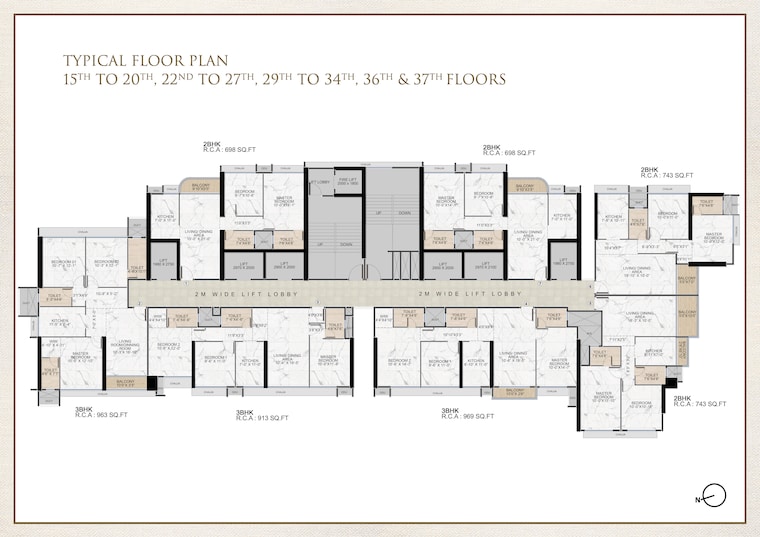 Floor Plan, ravi-the-gateway 2 Bedroom 698 Sq.Ft. Apartment In Kandivali West Mumbai 9412801