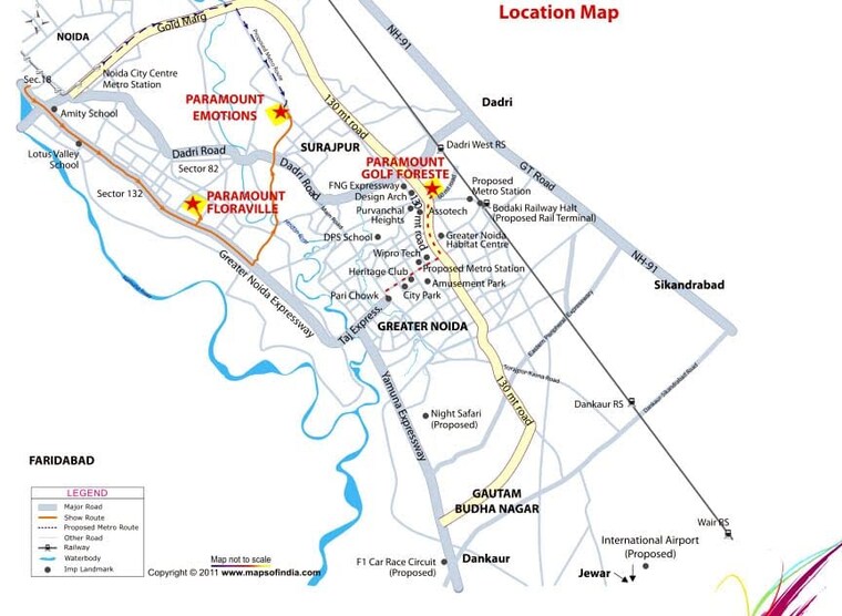 Map Location, paramount-oak Studio 435 Sq.Ft. Apartment In Zeta I Greater Noida Greater Noida 9413531