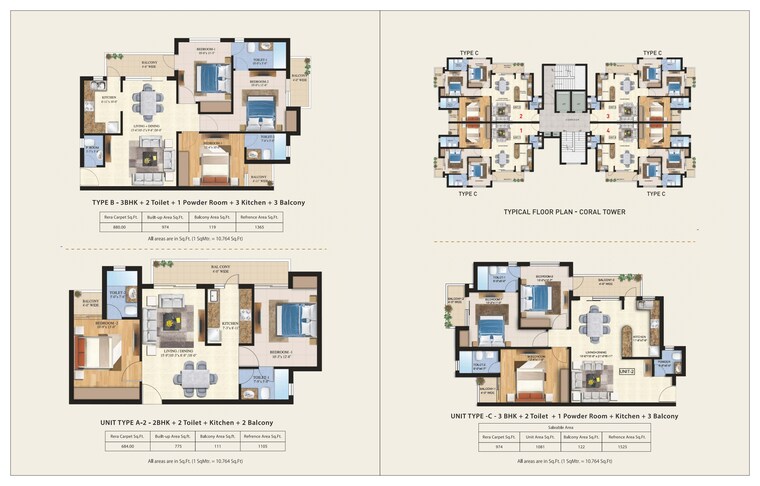 Floor Plan, ajit-oro-atlantis 2 Bedroom 1105 Sq.Ft. Apartment In Jankipuram Lucknow 9415685