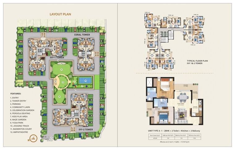 Master Plan, ajit-oro-atlantis 2 Bedroom 1365 Sq.Ft. Apartment In Jankipuram Lucknow 9415799
