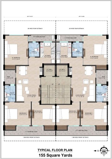 Floor Plan in 1 BHK Apartment at Central Park Bellavista Towers, Sector 48 – for Sale