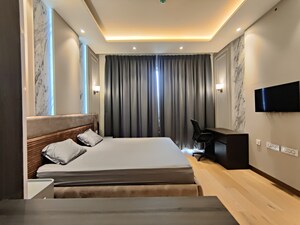 Living Room in 1 BHK Apartment at Bhartiya Leela Residences, Thanisandra Main Road – for Rent