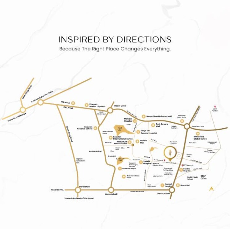 Map Location, elv-high-garden 2 Bedroom 1300 Sq.Ft. Apartment In Whitefield Bangalore 9418827