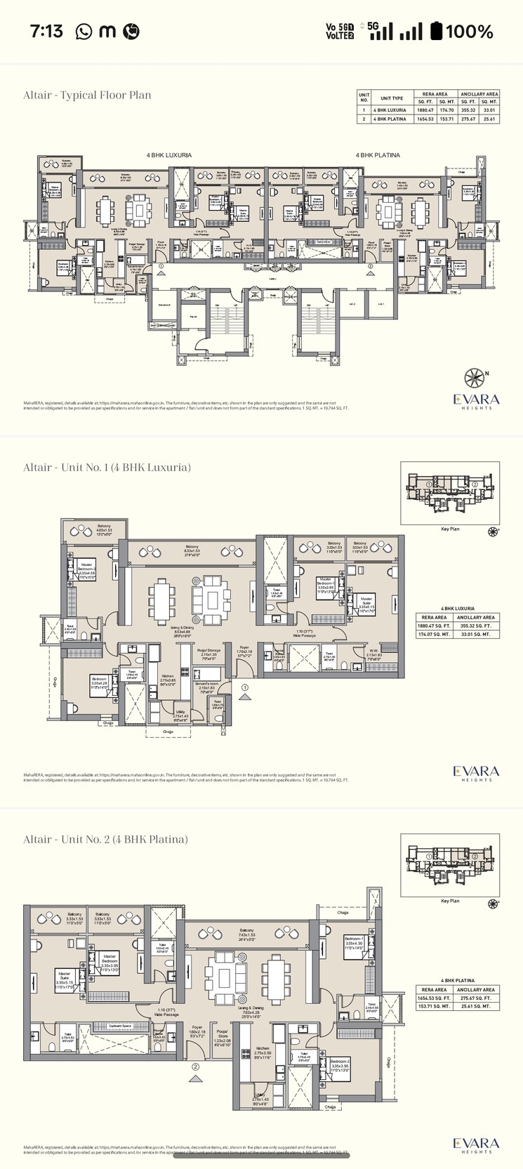 Floor Plan, lnt-evara-heights 4 Bedroom 1930 Sq.Ft. Builder Floor In Panch Pakhadi Thane 9419025