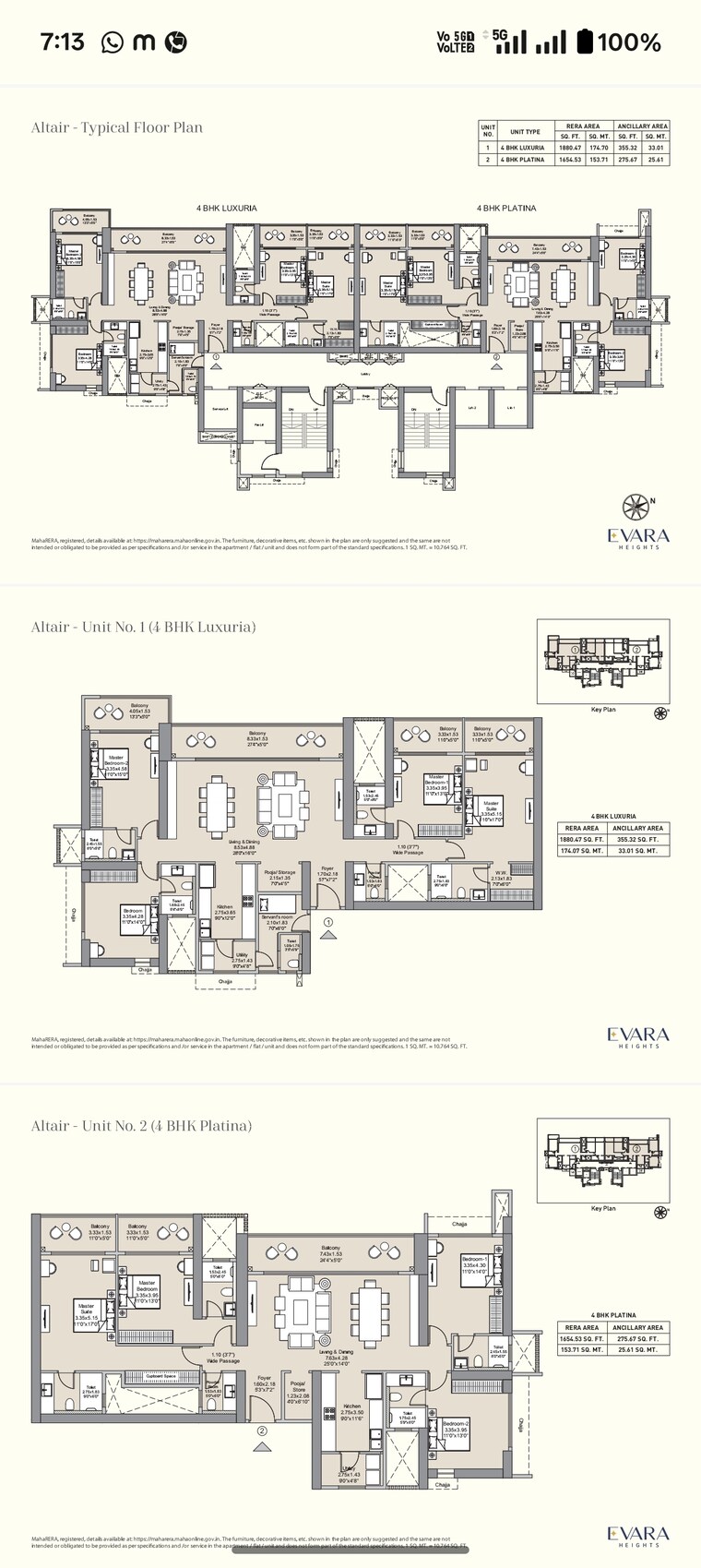 Floor Plan, lnt-evara-heights 4 Bedroom 1930 Sq.Ft. Builder Floor In Panch Pakhadi Thane 9419025